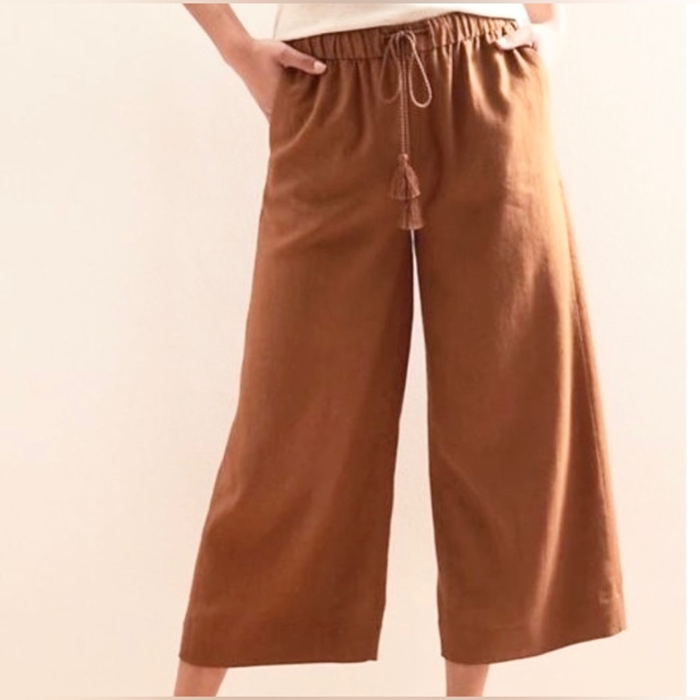 Banana Republic Linen Blend Wide Leg Cropped Pants Size XS NWT